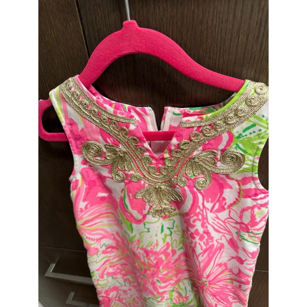 Lilly Pulitzer Kids Mini Carlotta Maxi dress featuring gold embroidery‎ 5